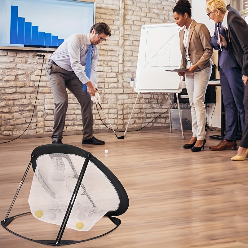 Portable Golf Chipping Net Set with Mini Hitting Mat
